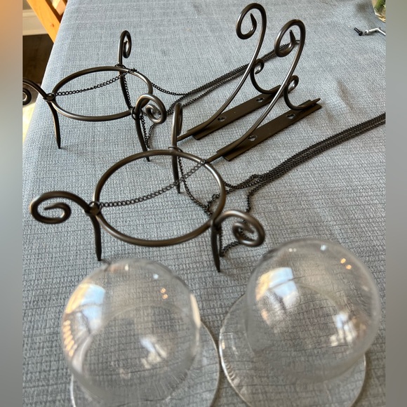 Partylite Brown Metal Hanging Candle Holder PAIR - Picture 4 of 5
